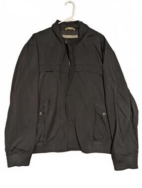 Kenneth Cole Reaction Nylon Bomber Jacket Black Lightweight Casual Mens XXL